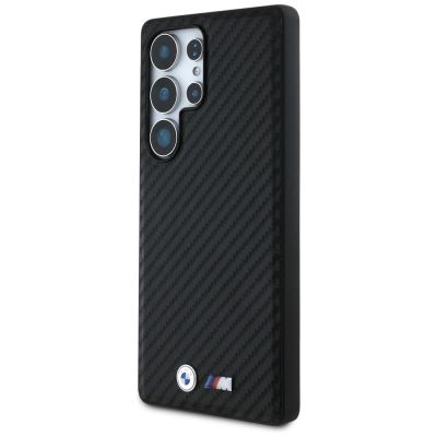 2. BMW Leder Carbon MagSafe Case für Samsung Galaxy S25 Ultra - Schwarz
