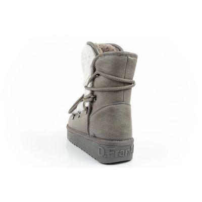 5. D.Franklin Damen Winter Schneestiefel, modisches Fellfutter, grau