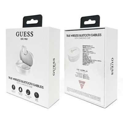 4. Guess Bluetooth-Kopfhörer GUTWST30WHTWS + Dockingstation – Weiß
