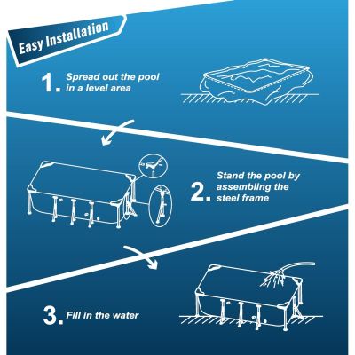 4. Rechteckiger Rahmenpool, besonders stabil, 394 x 207 x 80 cm, 17723