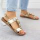 4. Flache Damensandalen mit Verzierung, Melissa Gold, Filippo DS6882