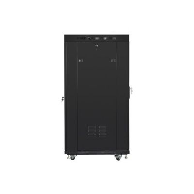 4. LANBERG Standschrank 19" 27U 600X800 Glastür LCD Schwarz FF01-6827-12BL (Flachverpackung)