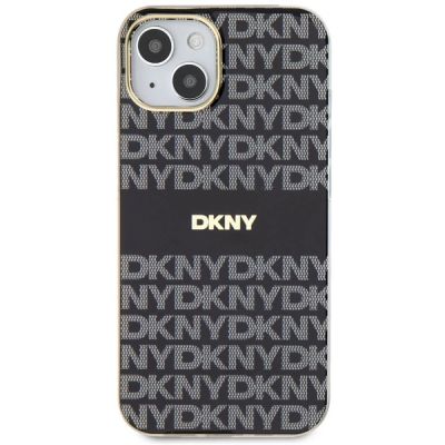 3. DKNY IML Mono & Stripe MagSafe Hülle für iPhone 15/14/13 – Schwarz