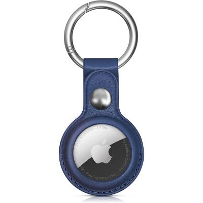 5. Apple AirTag PU Lederhülle - Schwarz, Braun, Rot, Blau - 4 Stück
