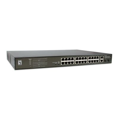 2. LevelOne FE PoE+ Switch 28-Port 19" 390W 1Gbps