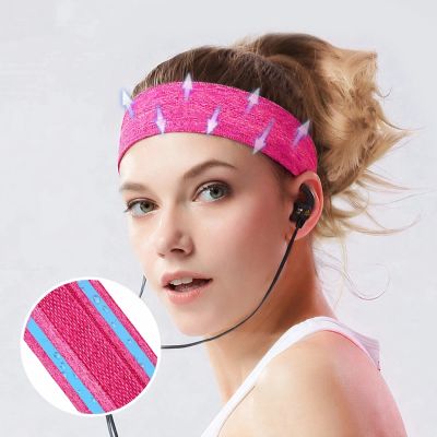 4. Elastisches Stirnband aus Stoff zum Laufen Fitness orange