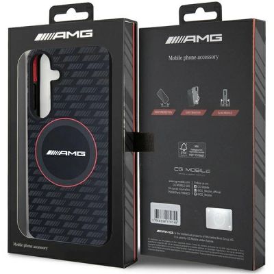 8. AMG Silikon Carbon Pattern MagSafe Hülle für Samsung Galaxy S24 - Schwarz