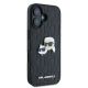 4. Karl Lagerfeld Monogram Karl & Choupette Head Pin Hülle für iPhone 16 Plus – Schwarz