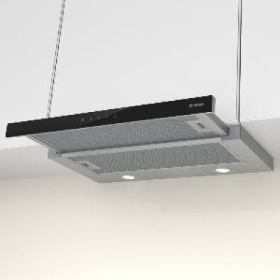 3. Teleskop-Dunstabzugshaube GORENJE TH64E3SGB – Front aus schwarzem Glas