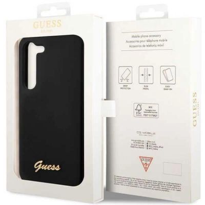 8. Guess GUHCS23SSLSMK S23 S911 schwarz/schwarz Hardcase Silikon Vintage Gold Logo