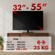 4. MACLEAN Universal-TV-Ständer für Schrank, Standfuß, max. 35 kg, 20 Grad drehbar, für 32-55"-Fernseher MC-132