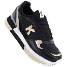 Damen-Sportschuhe aus Leder, schwarz, Kobbo 100102