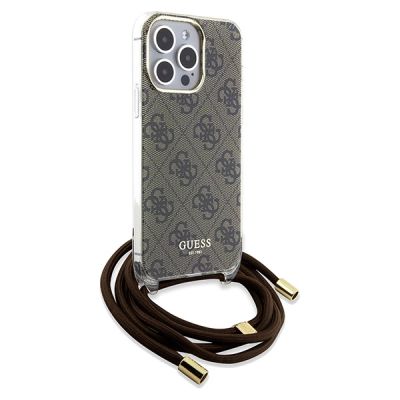3. Guess Crossbody Cord 4G Print Hülle für iPhone 15 Pro Max – braun