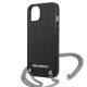 6. Karl Lagerfeld Strukturierte Lederhülle mit Kette für iPhone 13 / 14 / 15 6.1" - Schwarz