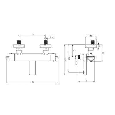 3. Deante BCH_N1BT Wand-Badewannenarmatur, schwarz