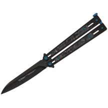 Tokisu 02259 Balisong Messer aus hellem, schwarzem Stahl