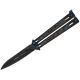 Tokisu 02259 Balisong Messer aus hellem, schwarzem Stahl
