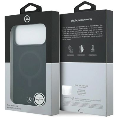 8. Mercedes Plain MagSafe Case aus glattem Leder für iPhone 17 Pro Max – Schwarz