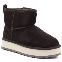 Damen-Ankle-Boots aus Leder mit Plateau, braun, Big Star UU274693