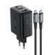 2. Acefast 2in1 Ladegerät GaN 65W USB Type C / USB, Adapter HDMI Adapter 4K 60Hz (Set mit Kabel) schwarz (A17 schwarz)