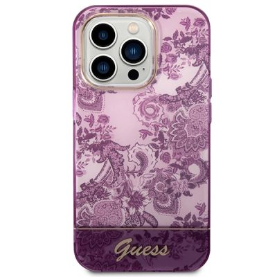 3. Guess Porcelain Collection Hülle für iPhone 14 Pro Max – Fuchsia