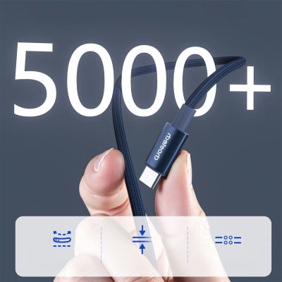 8. PD60W USB-C-zu-USB-C-Digitaldisplay, 1,2 m Nylonkabel – blau