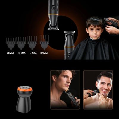 16. MAXGROOM LK-892 Multifunktionstrimmer mit austauschbaren Aufsätzen – schwarz