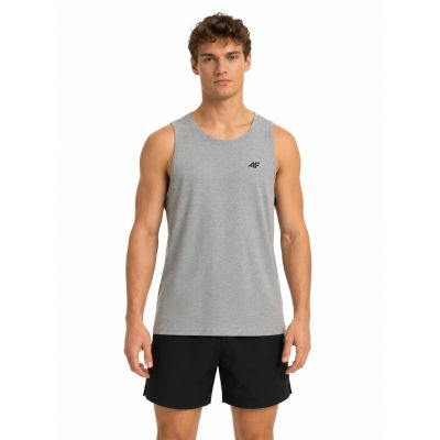Ärmelloses, einfarbiges Herren-T-Shirt in regulärer Passform, Größe 4F 4FRSS26TSLEM367-27M