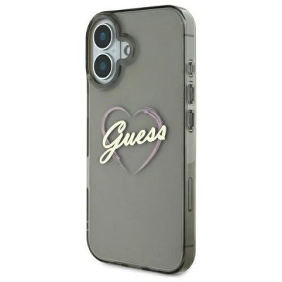 2. Guess IML Heart Hülle für iPhone 16 Plus – Schwarz