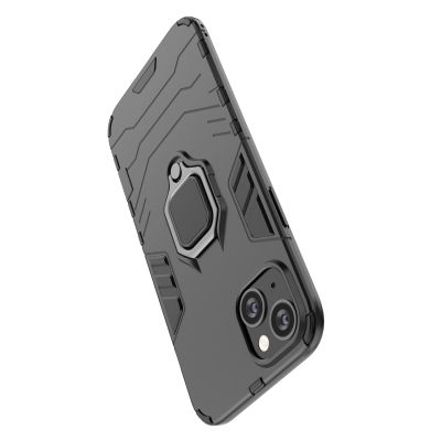 14. Ring Armor Hülle für iPhone 14 gepanzerte Hülle magnetischer Haltering schwarz