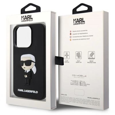 8. Karl Lagerfeld KLHCP14L3DRKINK iPhone 14 Pro 6.1" schwarz/schwarz Hardcase Rubber Ikonik 3D
