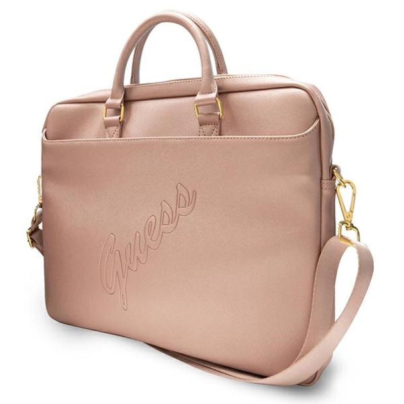 2. Guess Saffiano Script 16" Laptoptasche - Rosa