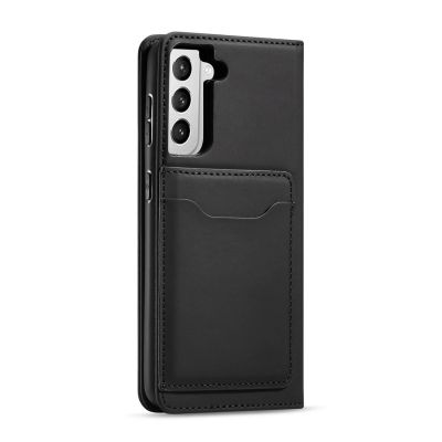 7. Magnet Kartenetui für Samsung Galaxy S22+ (S22 Plus) Tasche Wallet Kartenhalter Schwarz