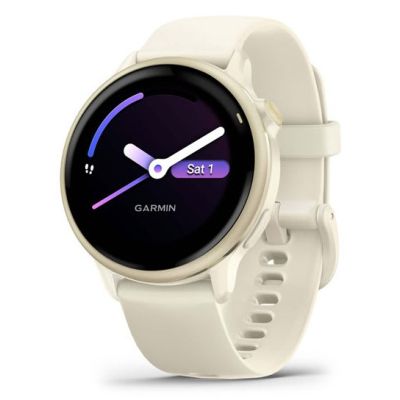 Garmin Vivoactive 6 42 mm Knochen/Mondgold-Uhr
