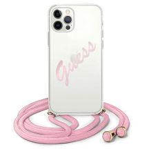 Guess GUHCP12MCRTVSPI iPhone 12/12 Pro 6.1" pink/pink Hardcase Script Vintage