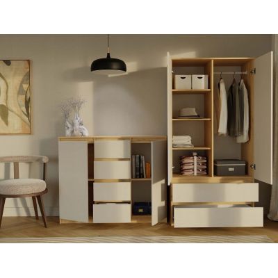 5. 2-türige Kommode mit 4 Schubladen, Artisan/Kaschmir