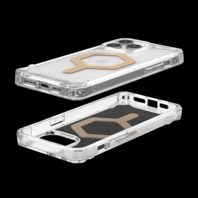 3. UAG Plyo MagSafe Hülle für iPhone 15 Pro Max – transparent und gold