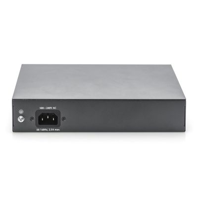 12. Digitus Unmanaged Desktop-Netzwerk-Switch, 8x RJ45 Gbit/s (davon 6x PoE) + 2x SFP, PoE++, max. 180 W