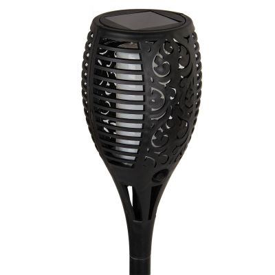 16. Solar-Fackel mit tanzenden Flammen, 12 x 12 x 78 cm, 36 LEDs, Größe XXXL