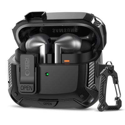 Tech-Protect Silikon-Hakenhülle für Samsung Galaxy Buds 3 / 3 FE / 3 Pro - Schwarz