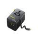 3. Baseus PicoGo AG11 45W 6-in-1 Reiseadapter mit einziehbarem USB-C-Kabel – Schwarz