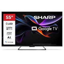 SHARP 55HR7265E QLED 55" 4K Ultra HD Google TV Dolby Digital Plus DVB-T2 Schwarz