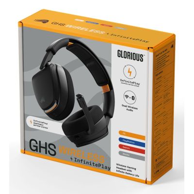 12. Glorious Gaming GHS Wireless InfinitePlay Headset Kabelloses Bluetooth-Kopfband mit Ladestation Schwarz