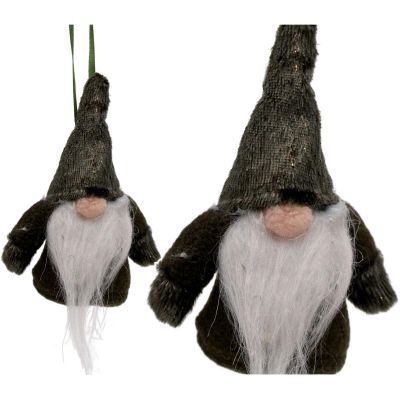 6. Dekorativer Weihnachtsmann-Anhänger mit Griffen, 11 cm, grün