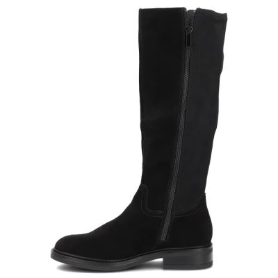 3. Schwarze Lederstiefel mit Stretch-Einsatz Filippo DKZ8222