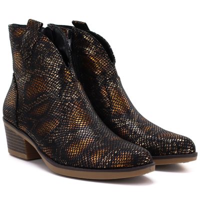 4. Damen-Cowboystiefel mit Schlangenmuster, schwarz, M.Daszyński MR2382
