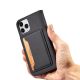 12. Magnetkartenhülle für iPhone 12 Pro Tasche Kartenetui Kartenhalter Schwarz
