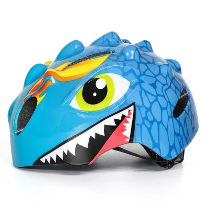 3. Wozinsky Kinderfahrradhelm, Drachenmuster, leicht, Größe S – Blau