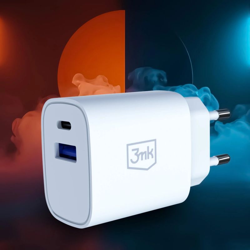 7. 3mk FlowPower 30W 1A1C PD 3.0 QC4+ Wandladegerät – Weiß