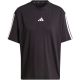 adidas Essentials 3-Streifen Boyfriend-T-Shirt Schwarz JC5960